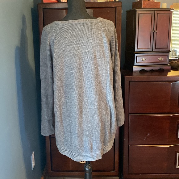 INC High Low Scoop Neck Sweater with Side Zippers - Picture 5 of 9